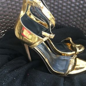Metallic Gold Heels